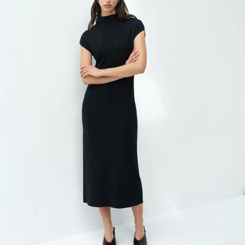 French Connection, black midi dress
