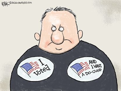 Editorial Cartoon U.S. I voted sticker