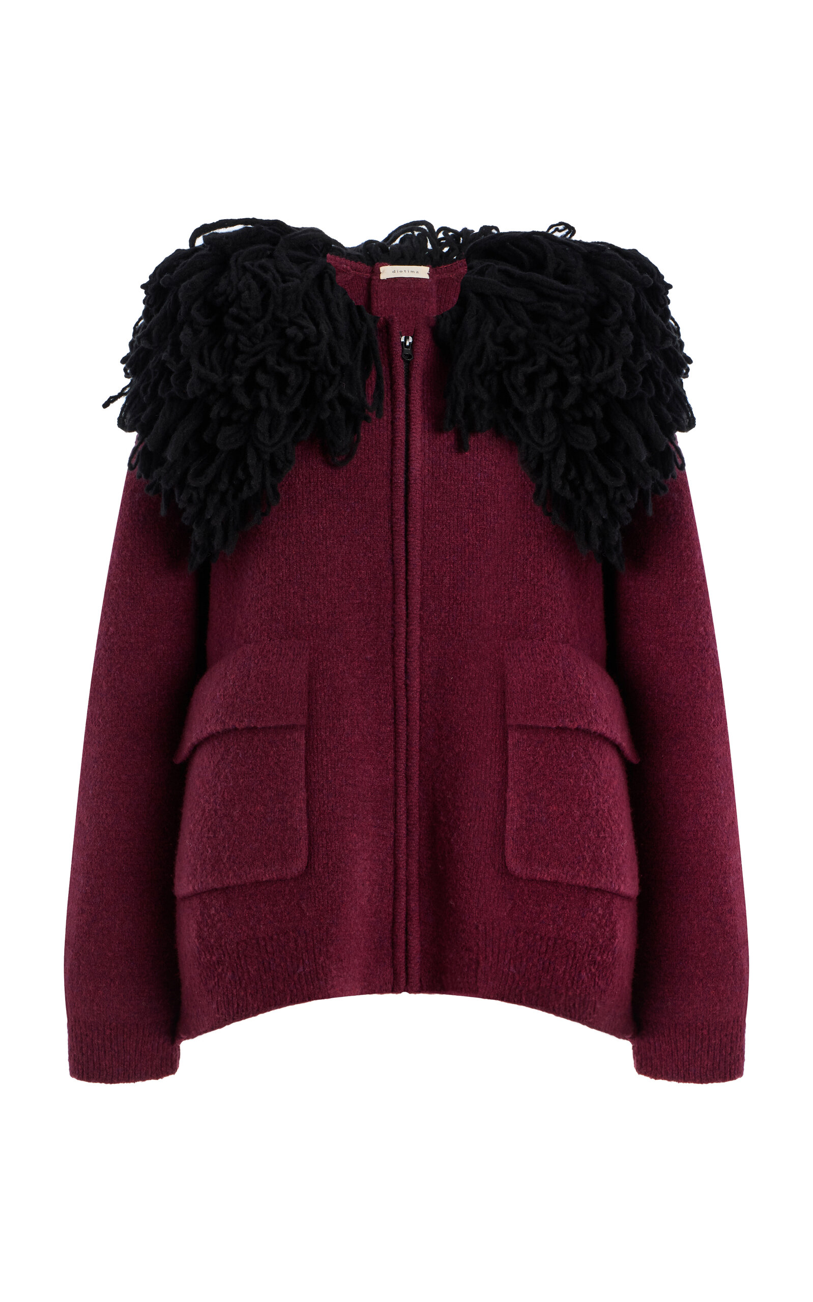 Fringed Merino Wool Bomber Jacket