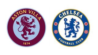 The new Aston Villa logo and the Chelsea logo side by side