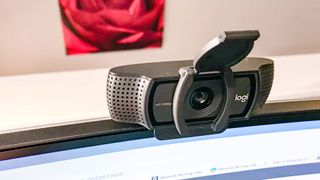 Logitech C920s Pro HD Webcam attached to monitor