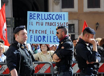 Berlusconi protester