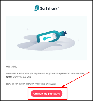Surfshark reset password email