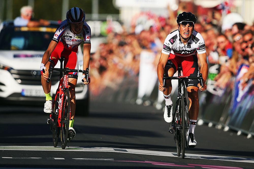 Silvan Dillier (BMC) crosses the line to win stage 4 at the Arctic Race of Norway