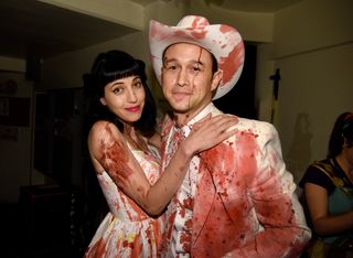 Actor Joseph Gordon-Levitt (R) and Tasha McCauley attend Hilarity for Charity's 5th Annual Los Angeles Variety Show: Seth Rogen's Halloween at Hollywood Palladium on October 15, 2016 in Los Angeles, California.