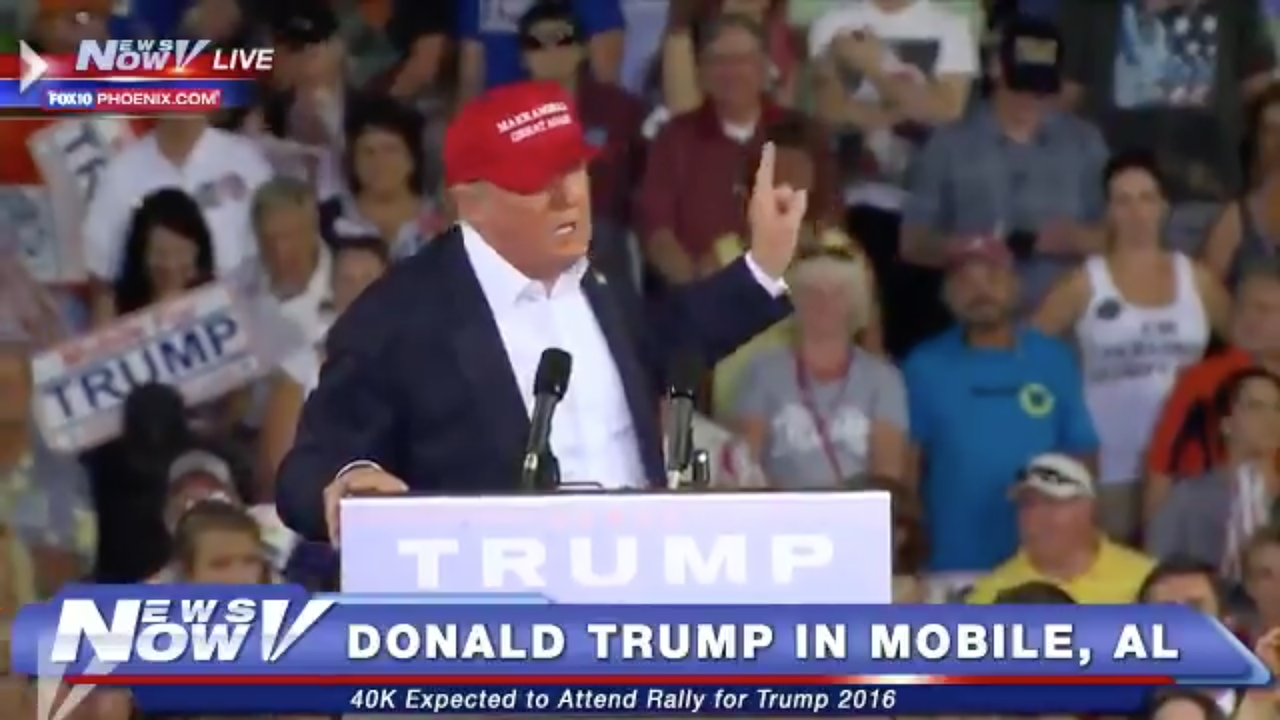 Donald Trump at a rally.