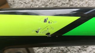 damaged bike frame