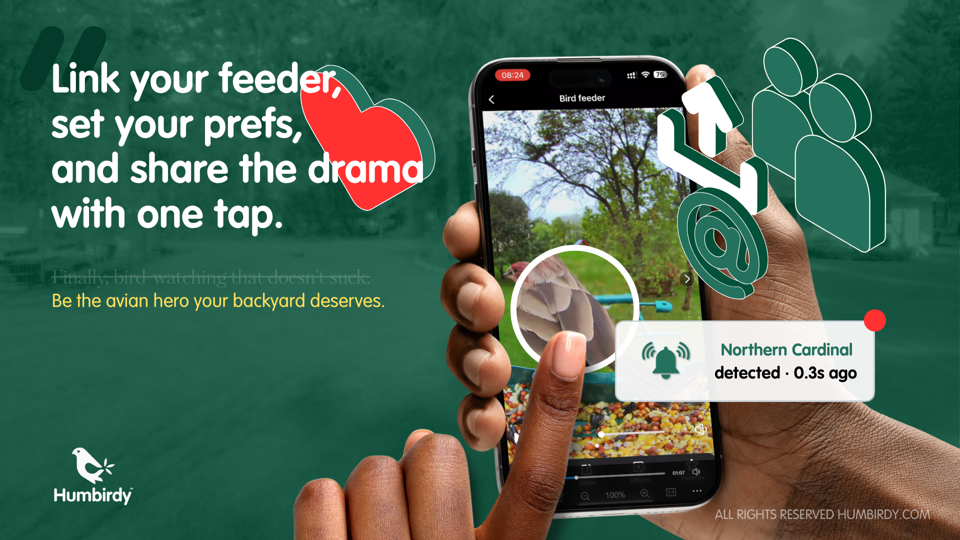 Humbirdy AI Bird Feeder 4K Ultra promotional images