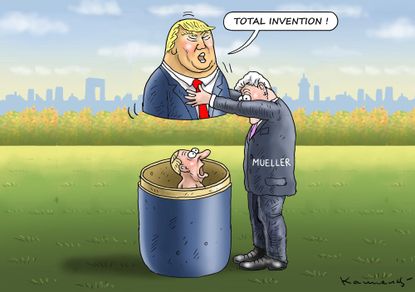 Political cartoon U.S. Trump Putin Russia investigation Mueller