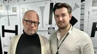 The co-founders of Muybridge, Anders Tomren and Håkon Espeland, stood in front of camera testing charts.