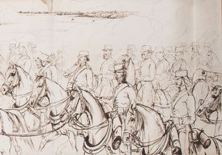 Panorama of British forces advancing on Bareilly, in pen and ink, by Lt-Gen Henry Crealock. This picture sold at Olympia Auctions for £11,700. Credit: Olympia Auctions