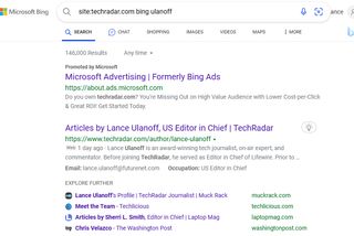 Bing result for TR and Lance Ulanoff