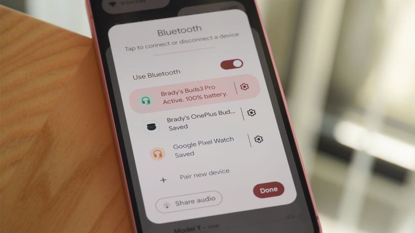 Smartphone screen displaying the Bluetooth settings menu with active device Brady’s Buds3 Pro and other saved devices.