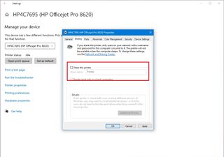 Stop Sharing Printer on Windows 10