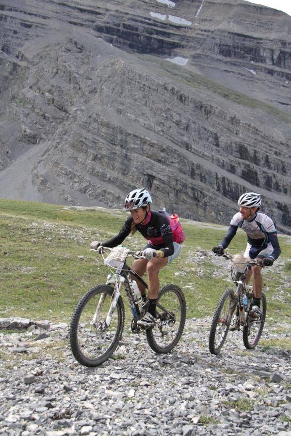 Kelli Emmett grinds to the top of the pass en route to the GC win.