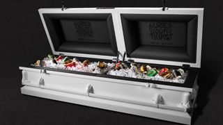 Yeti Liquid Death casket cooler / coffin cooler