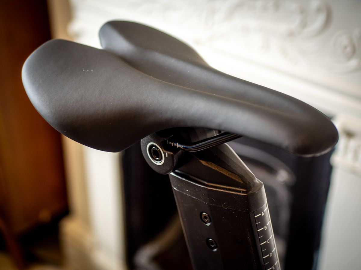 Close up details of the Zwift Ride indoor bike