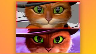 Early vs finished Puss in Boots animation