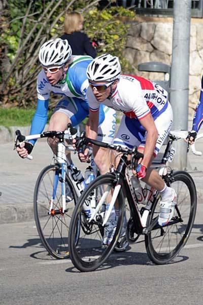 Czech champion Martin Mares (PSK Whirlpool-Author) races uphill