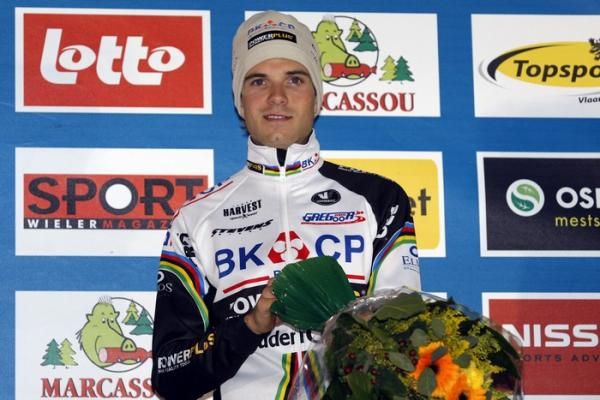 Niels Albert on the podium in Gieten.