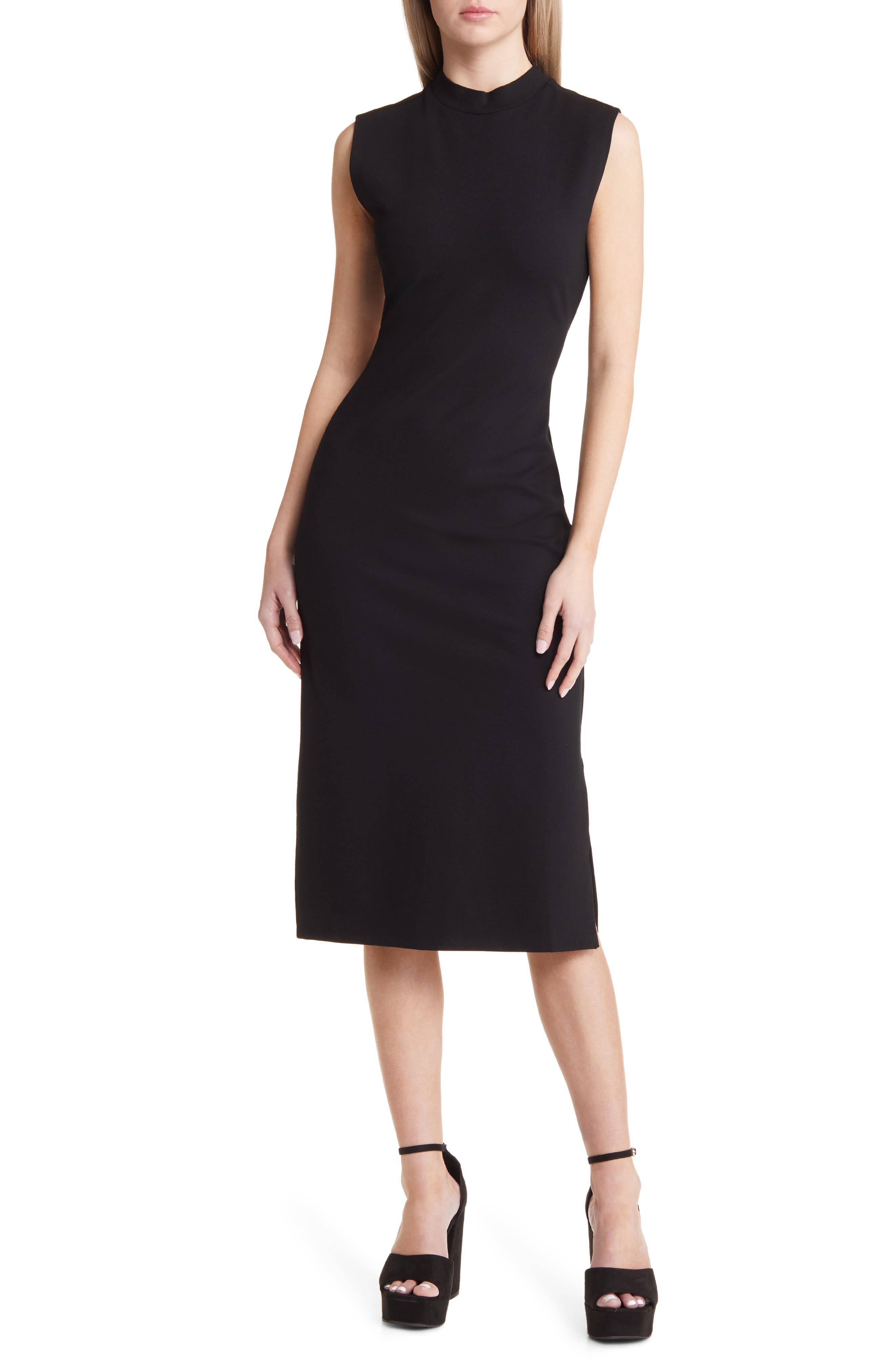 Open Edit Cutout Back Ponte Dress