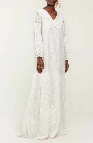 Penda Floral Long Sleeve Eyelet Dress