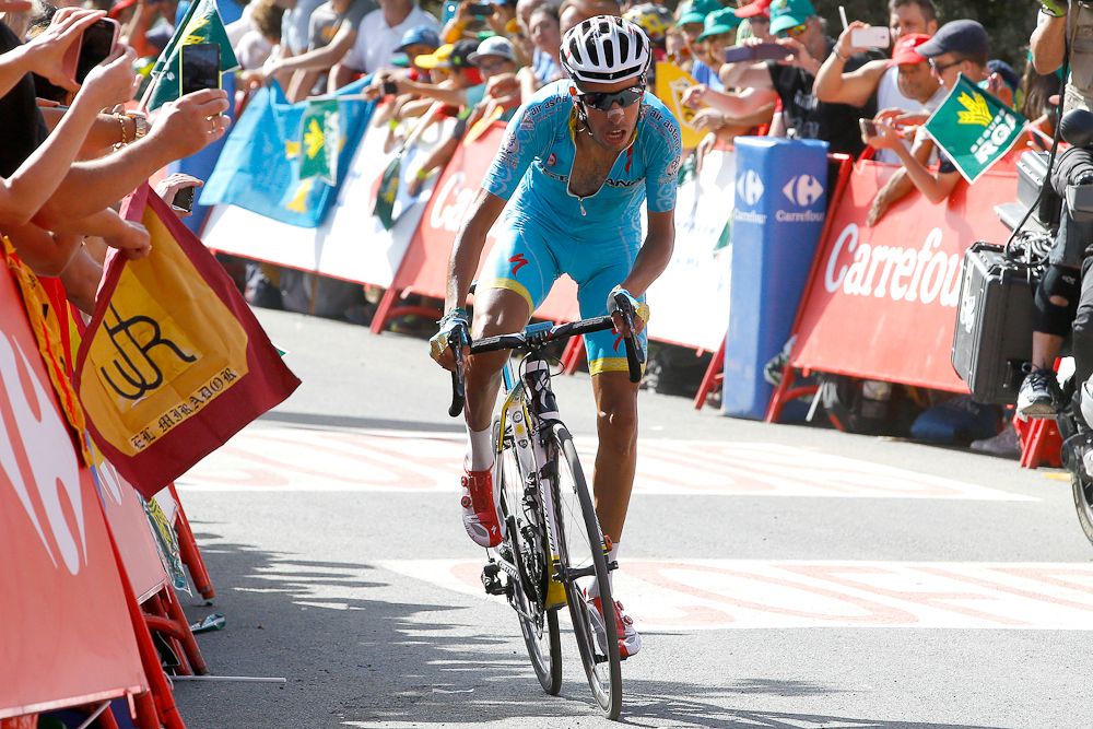 Fabio Aru (Astana) attacked near the finish of stage 7.