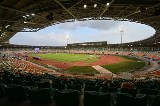 A general view of the Amadou Gon Coulibaly Stadium in Korhogo, Ivory Coast on November 18, 2023 ahead of the 2024 Africa Cup of Nations (CAN). (Photo by Issouf SANOGO / AFP) (Photo by ISSOUF SANOGO/AFP via Getty Images) AFCON 2023 stadiums