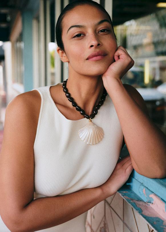 Sacha Necklace - Pearlescent Brown - Resin - S&amp;eacute;zane