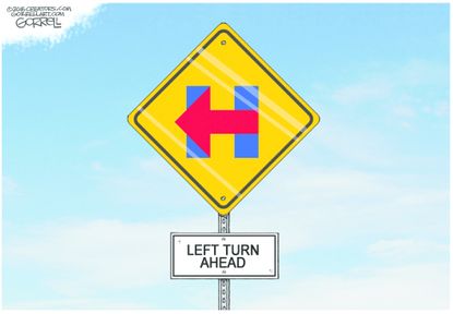 Political cartoon U.S. Hillary Clinton Left 2016