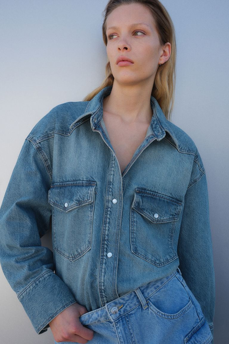 Large denim shirt