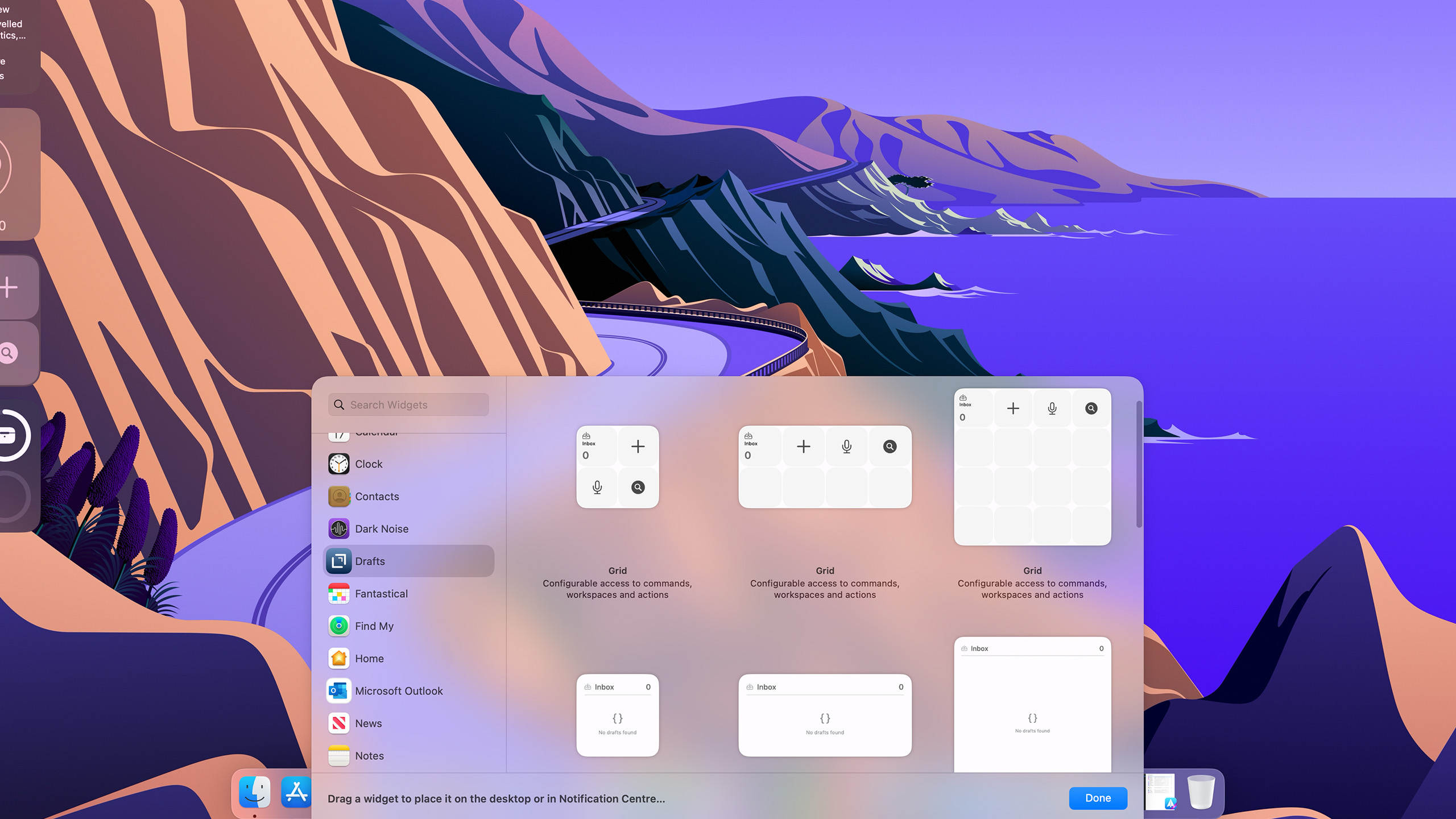 Widgets on macOS Sonoma