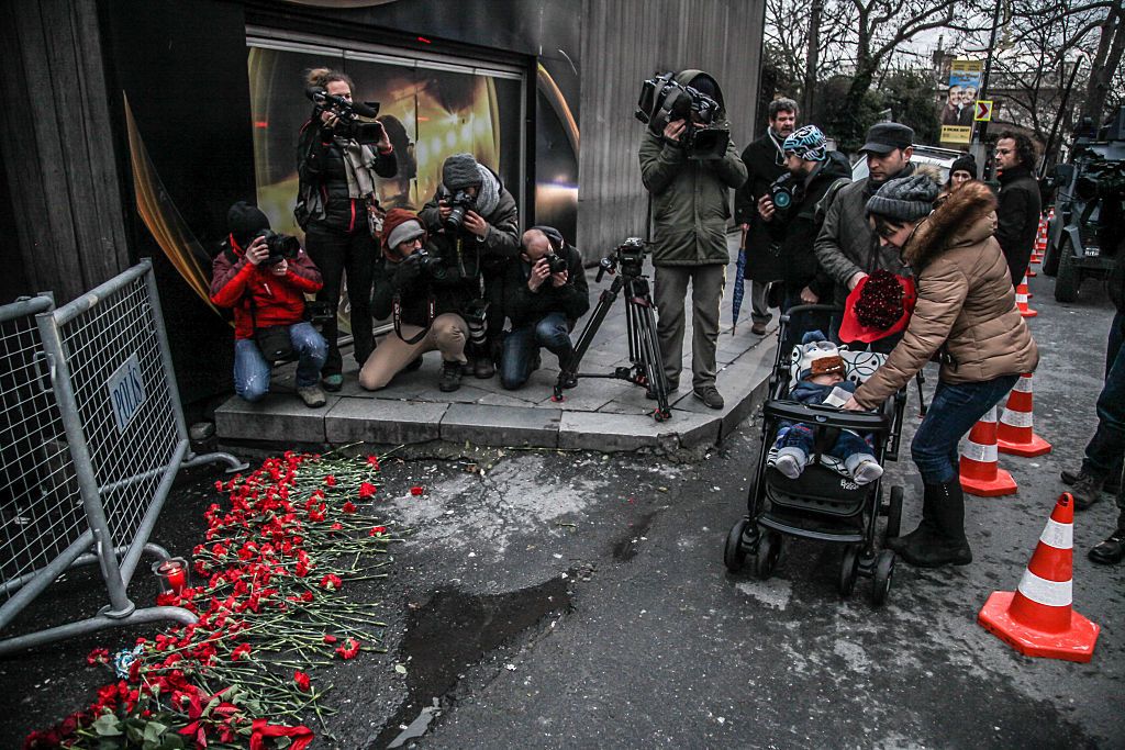 The aftermath of the shooting at the Reina nightclub in Istanbul.