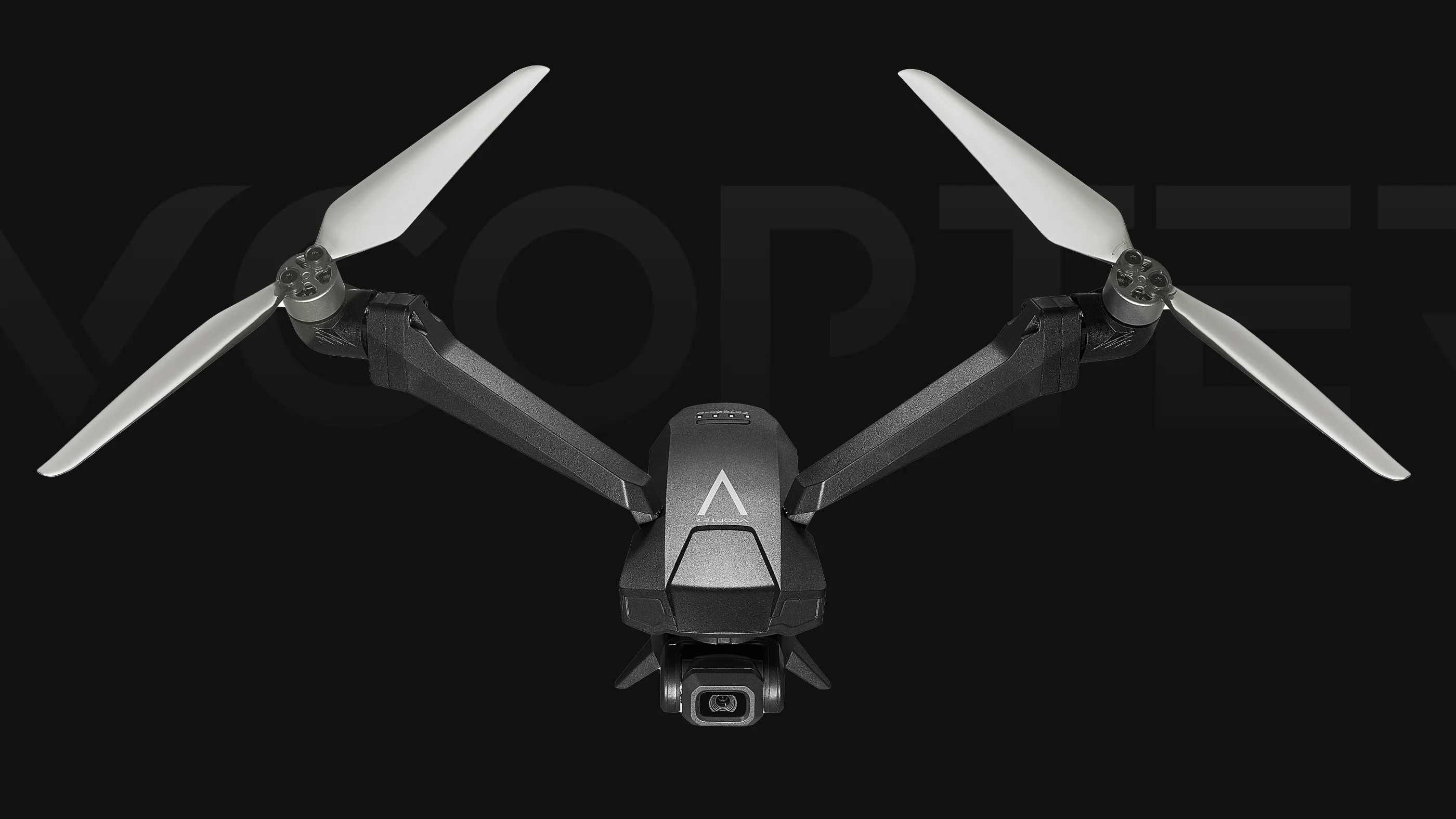 V-Copter Falcon Mini drone on a black background