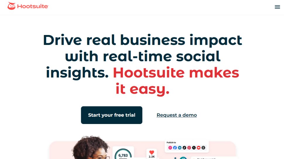 Hootsuite website screenshot (September 2025).