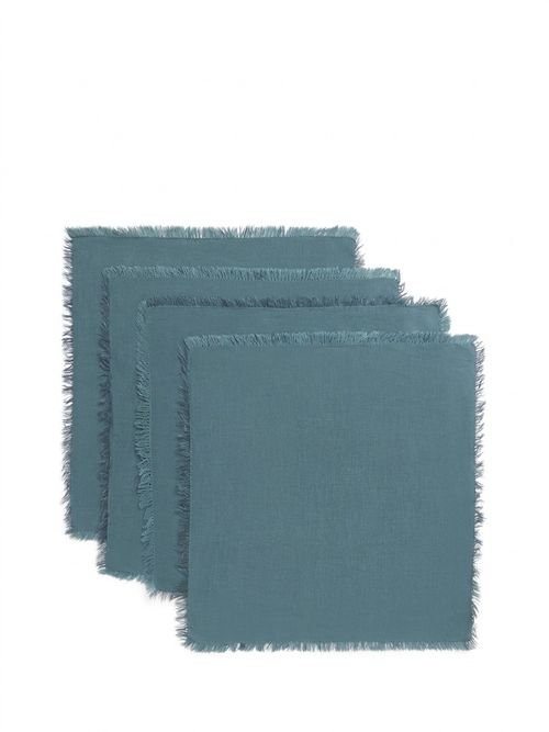 Fringe Cotton Linen Napkins, Set of 4