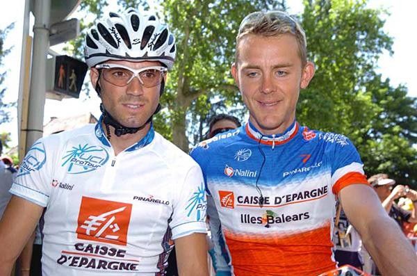 Alejandro Valverde (Caisse d'Epargne) with Florent Brard