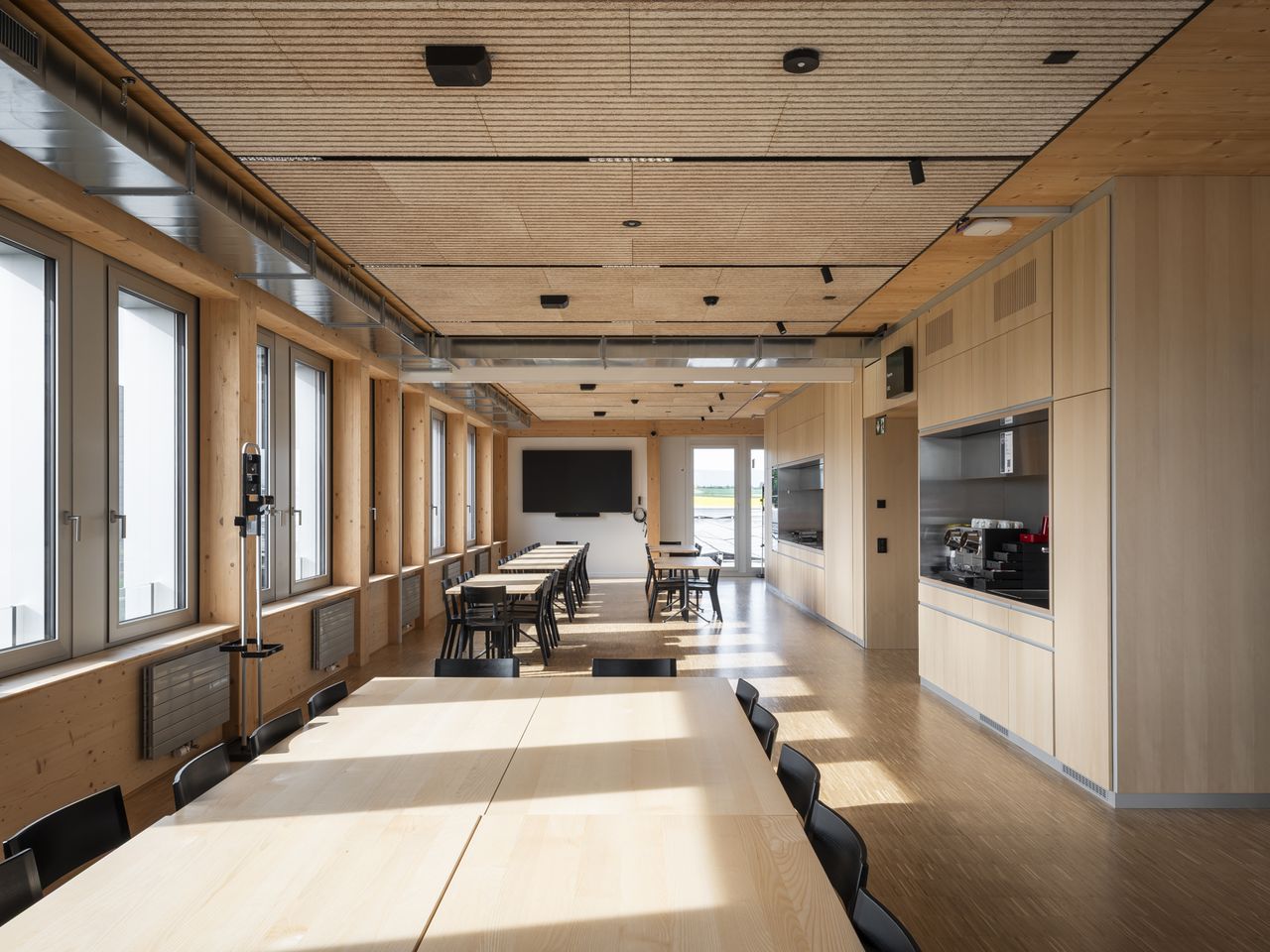 The building includes accommodation and control centres