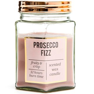 prosecco fizz candle in glass jar