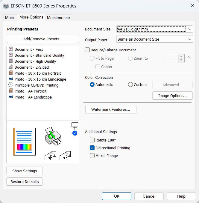 Epson EcoTank ET-8500 printer