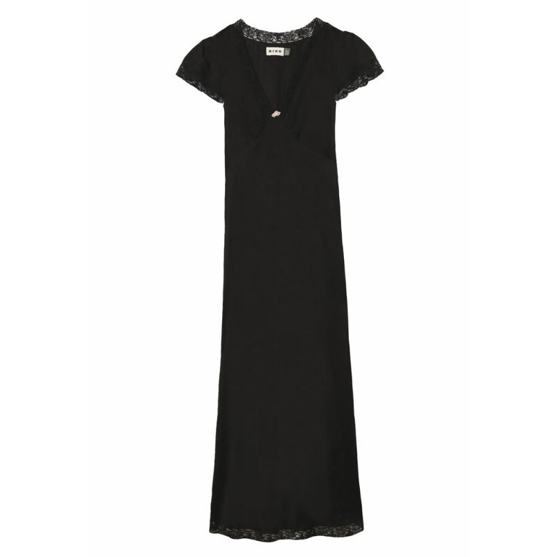 black v-neck dress