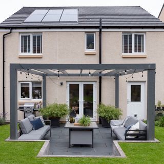 garden makeover pergola and sunken garden patio area