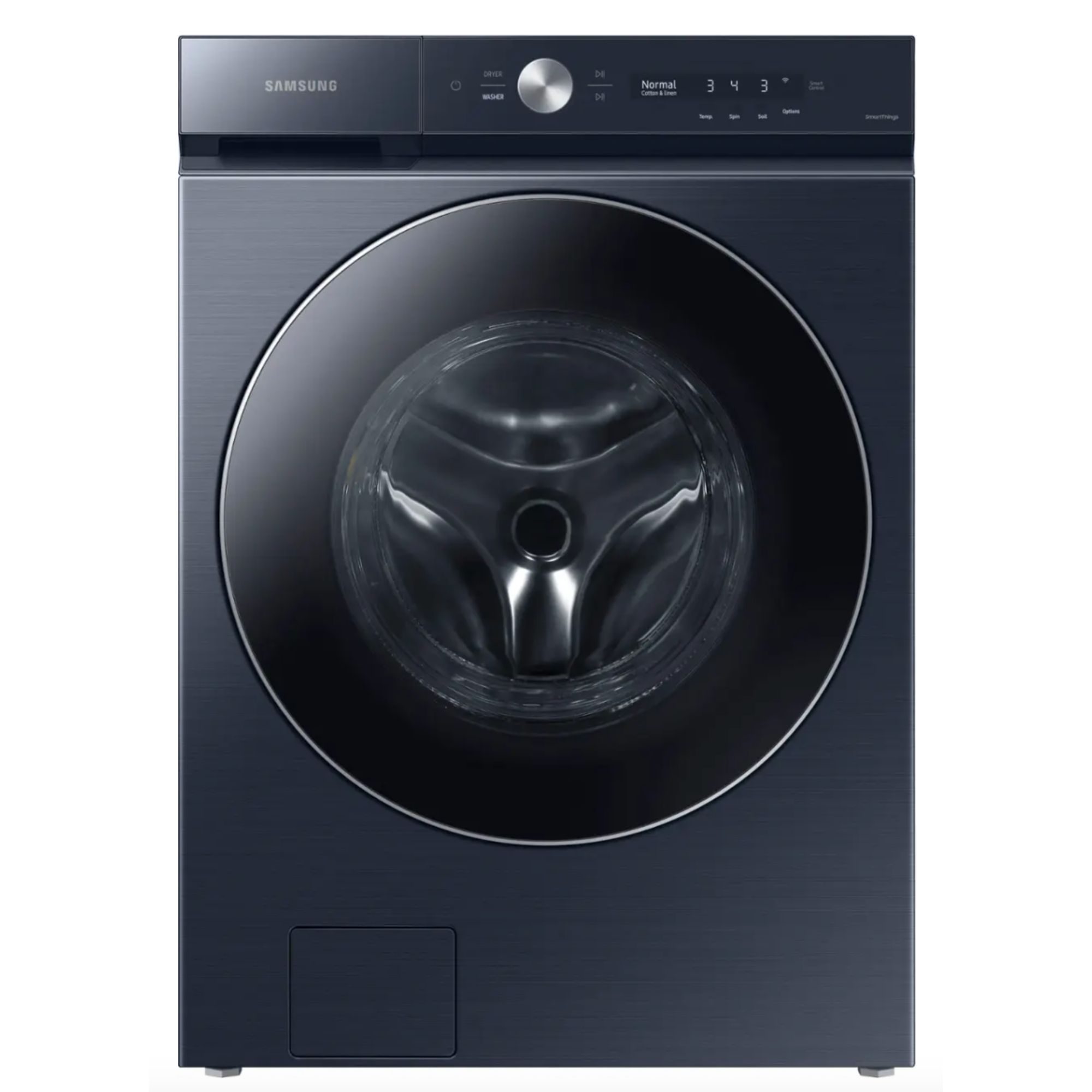 Samsung - BESPOKE 5.3 Cu. Ft. High-Efficiency Stackable Smart Front Load Washer with Steam and AI OptiWash - Brushed Navy