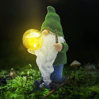 garden gnomes with light up orb