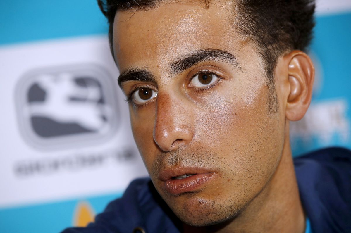A face of concentration from Fabio Aru who currently sits second on GC