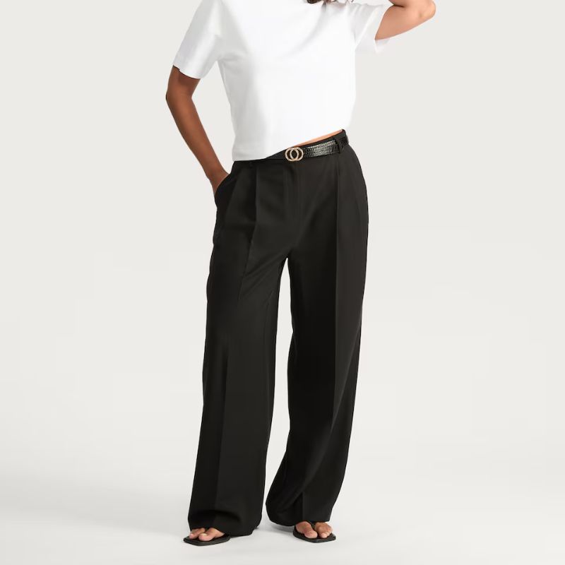 wide leg trousers in black