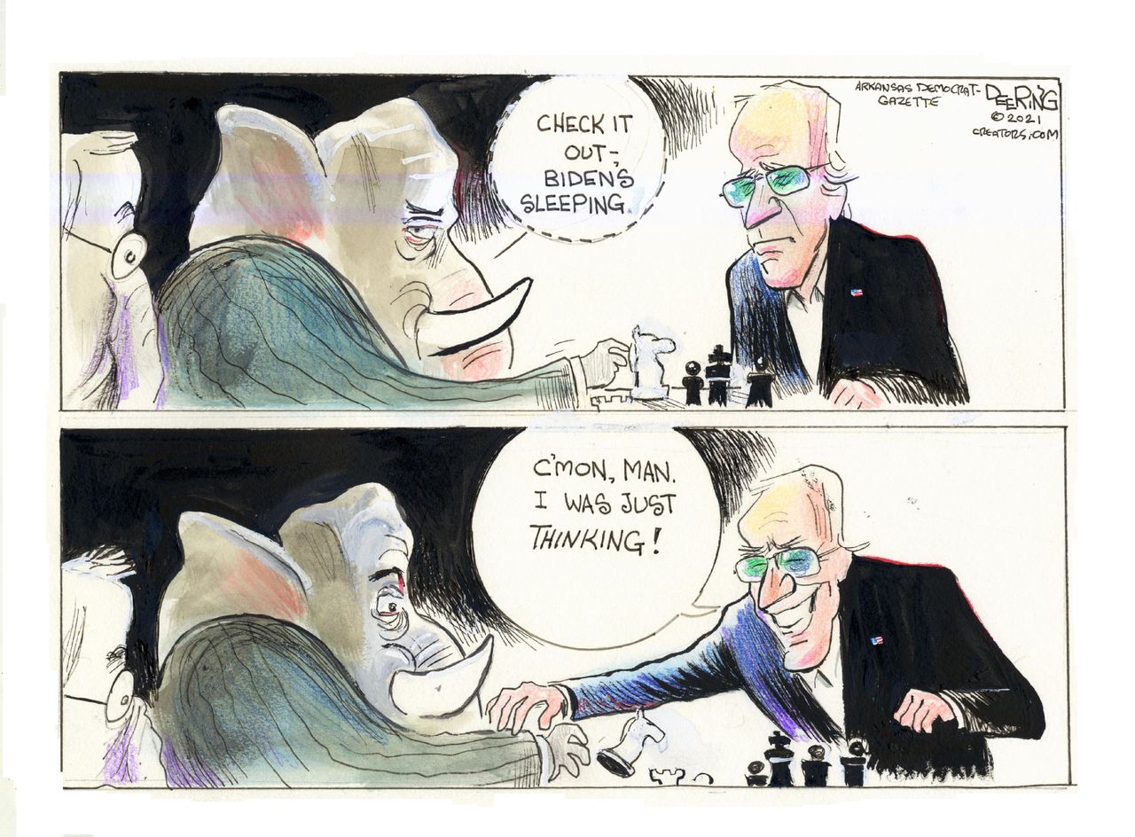 Political Cartoon U.S. gop biden chess move