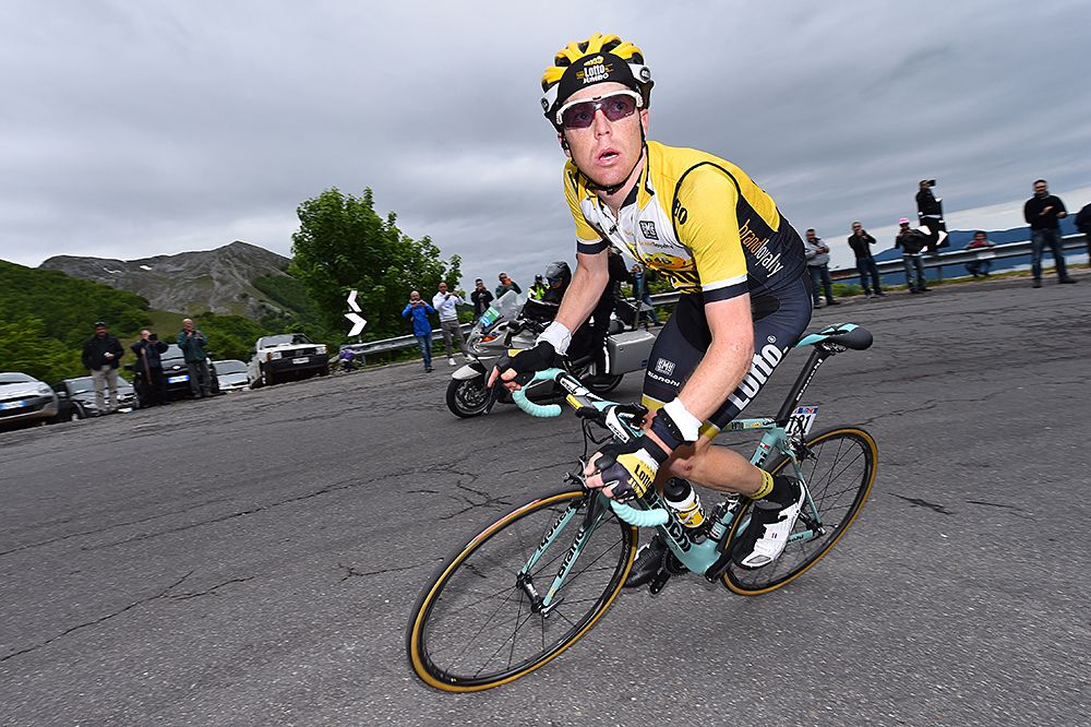Steven Kruijswijk (LottoNL-Jumbo) was in the day's break and attacked solo on the final climb
