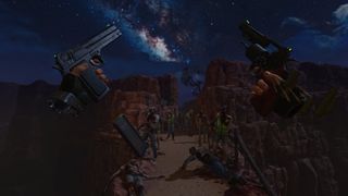 Arizona Sunshine 2 official screenshot in a canyon at night