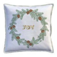 Jan Constantine Fir Wreath Pillow - Cream - Joy | Was $173, now $138, Amara